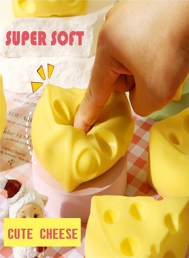Holgosiu Cheese Squishy Toys Squeeze Cheese Stress Ball Squishy Cheese Fidgets Cheesecake Toys Sensory Squishy Miniatures Novelty Toy, 2Pcs - Image 4